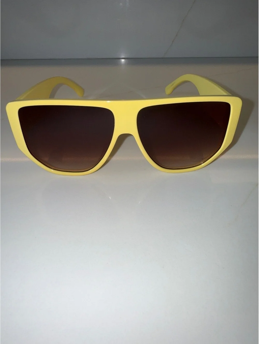 Free People Yellow Oversized Square Frame Sunglasses